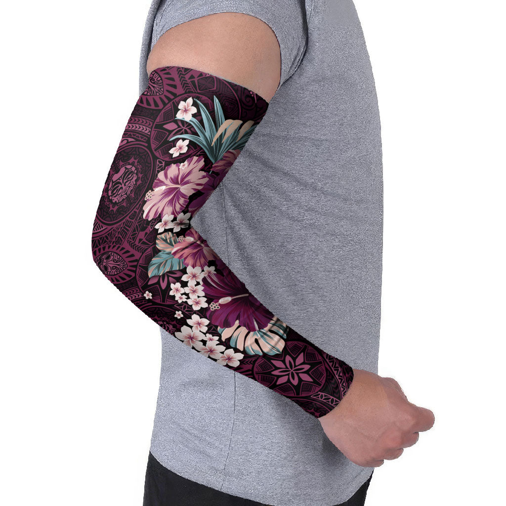 Poni Mama Hawai'i Hibiscus Arm Sleeves Polynesian Tribal Tattoo Pattern Floral Elements LT9 - Polynesian Pride