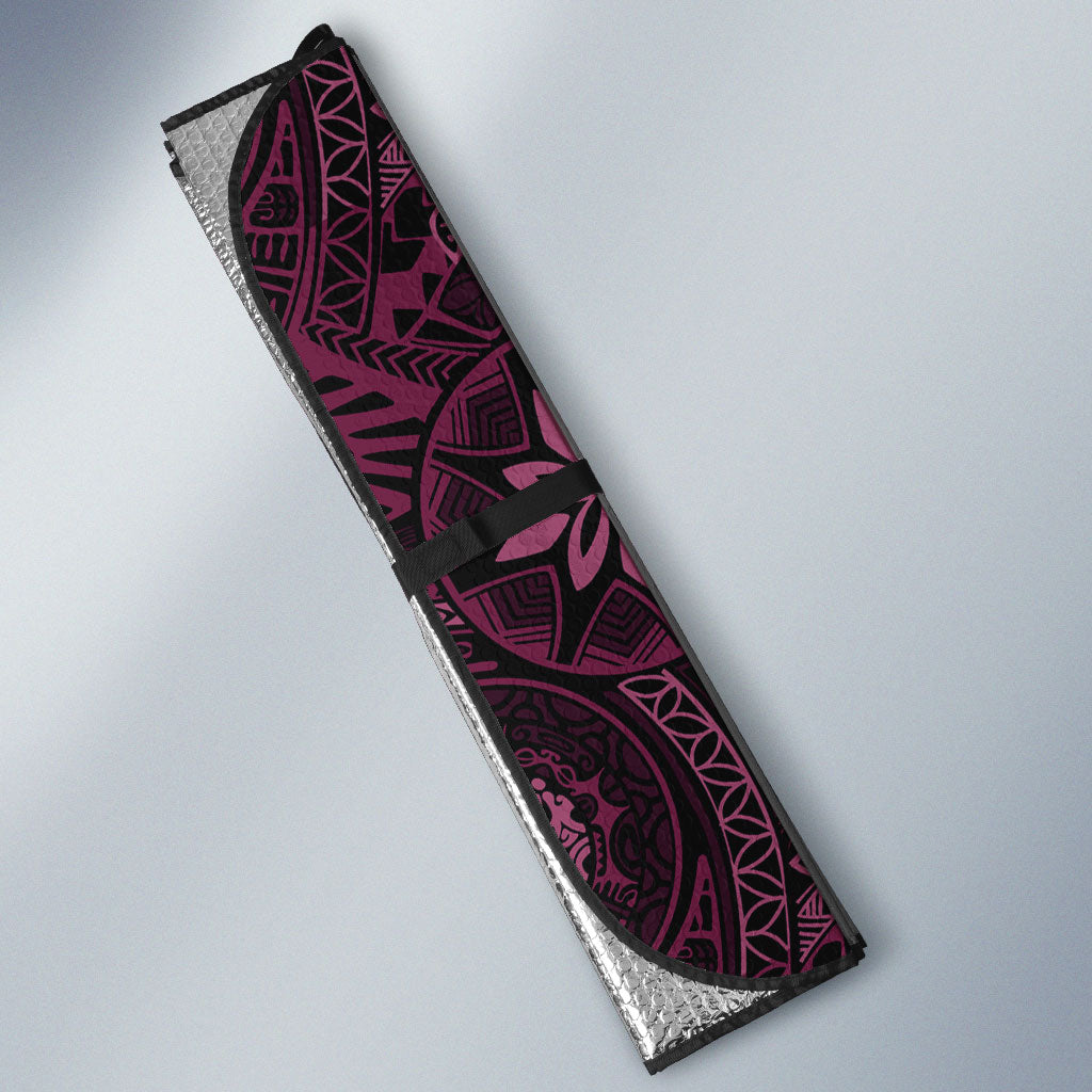 Poni Mama Hawai'i Hibiscus Auto Sun Shade Polynesian Tribal Tattoo Pattern Floral Elements LT9 - Polynesian Pride