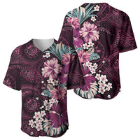 Poni Mama Hawai'i Hibiscus Baseball Jersey Polynesian Tribal Tattoo Pattern Floral Elements LT9 - Polynesian Pride
