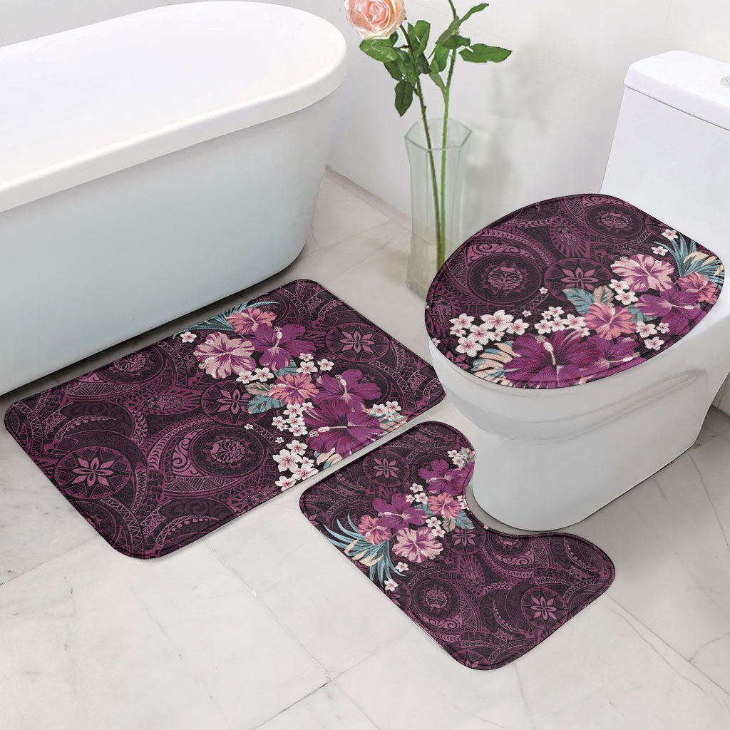 Poni Mama Hawai'i Hibiscus Bathroom Set Polynesian Tribal Tattoo Pattern Floral Elements LT9 - Polynesian Pride