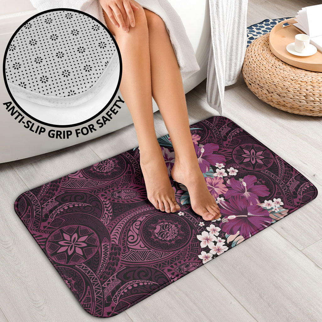 Poni Mama Hawai'i Hibiscus Bathroom Set Polynesian Tribal Tattoo Pattern Floral Elements LT9 - Polynesian Pride