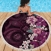 Poni Mama Hawai'i Hibiscus Beach Blanket Polynesian Tribal Tattoo Pattern Floral Elements LT9 - Polynesian Pride