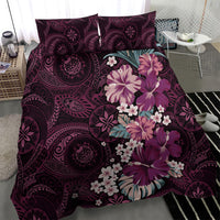 Poni Mama Hawai'i Hibiscus Bedding Set Polynesian Tribal Tattoo Pattern Floral Elements LT9 - Polynesian Pride