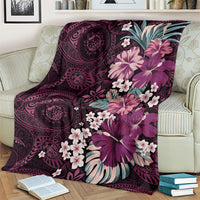 Poni Mama Hawai'i Hibiscus Blanket Polynesian Tribal Tattoo Pattern Floral Elements LT9 - Polynesian Pride