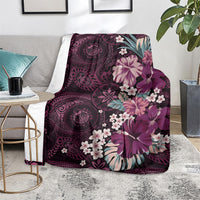 Poni Mama Hawai'i Hibiscus Blanket Polynesian Tribal Tattoo Pattern Floral Elements LT9 - Polynesian Pride