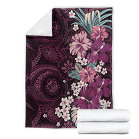 Poni Mama Hawai'i Hibiscus Blanket Polynesian Tribal Tattoo Pattern Floral Elements LT9 - Polynesian Pride