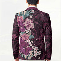 Poni Mama Hawai'i Hibiscus Blazer Polynesian Tribal Tattoo Pattern Floral Elements LT9 - Polynesian Pride