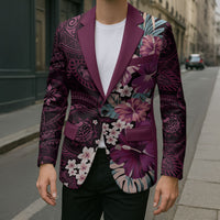 Poni Mama Hawai'i Hibiscus Blazer Polynesian Tribal Tattoo Pattern Floral Elements LT9 - Polynesian Pride