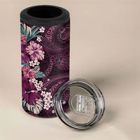 Poni Mama Hawai'i Hibiscus 4 in 1 Can Cooler Tumbler Polynesian Tribal Tattoo Pattern Floral Elements LT9 - Polynesian Pride
