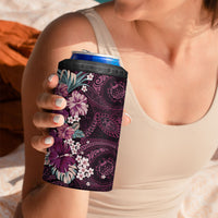 Poni Mama Hawai'i Hibiscus 4 in 1 Can Cooler Tumbler Polynesian Tribal Tattoo Pattern Floral Elements LT9 - Polynesian Pride