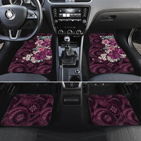 Poni Mama Hawai'i Hibiscus Car Mats Polynesian Tribal Tattoo Pattern Floral Elements LT9 Set 4pcs Pink - Polynesian Pride