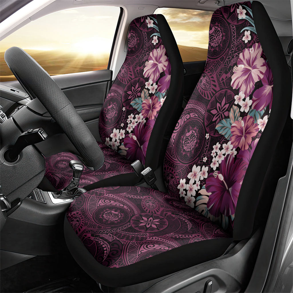 Poni Mama Hawai'i Hibiscus Car Seat Cover Polynesian Tribal Tattoo Pattern Floral Elements LT9 - Polynesian Pride