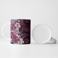 Poni Mama Hawai'i Hibiscus Ceramic Mug Polynesian Tribal Tattoo Pattern Floral Elements LT9 - Polynesian Pride