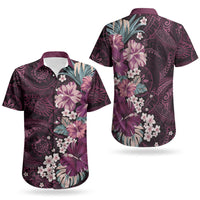 Poni Mama Hawai'i Hibiscus Couples Matching Summer Maxi Dress and Hawaiian Shirt Polynesian Tribal Tattoo Pattern Floral Elements LT9 - Polynesian Pride
