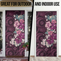 Poni Mama Hawai'i Hibiscus Door Cover Polynesian Tribal Tattoo Pattern Floral Elements LT9 - Polynesian Pride