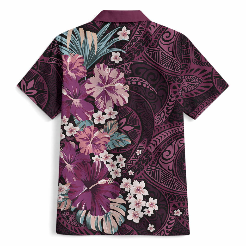 Poni Mama Hawai'i Hibiscus Hawaiian Shirt Polynesian Tribal Tattoo Pattern Floral Elements LT9 - Polynesian Pride