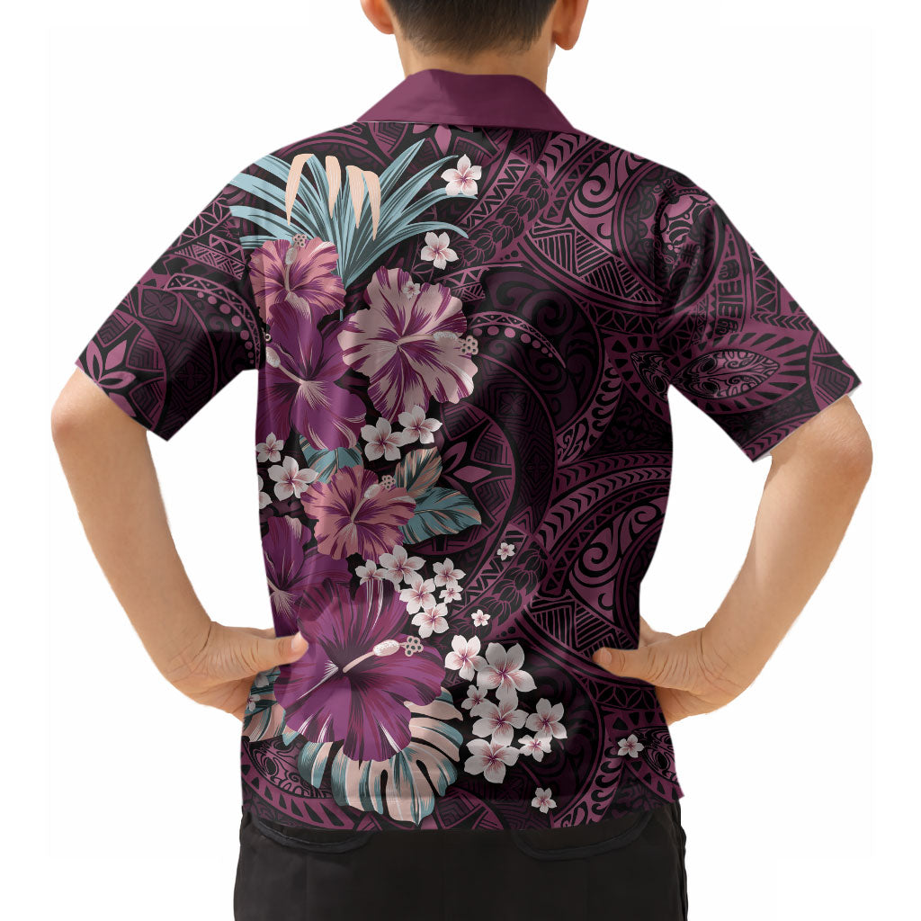 Poni Mama Hawai'i Hibiscus Hawaiian Shirt Polynesian Tribal Tattoo Pattern Floral Elements LT9 - Polynesian Pride