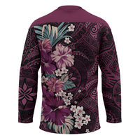 Poni Mama Hawai'i Hibiscus Hockey Jersey Polynesian Tribal Tattoo Pattern Floral Elements LT9 - Polynesian Pride