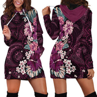 Poni Mama Hawai'i Hibiscus Hoodie Dress Polynesian Tribal Tattoo Pattern Floral Elements LT9 - Polynesian Pride