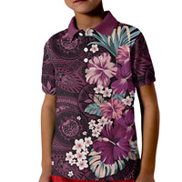 Poni Mama Hawai'i Hibiscus Kid Polo Shirt Polynesian Tribal Tattoo Pattern Floral Elements LT9 Kid Pink - Polynesian Pride