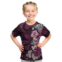 Poni Mama Hawai'i Hibiscus Kid T Shirt Polynesian Tribal Tattoo Pattern Floral Elements LT9 Pink - Polynesian Pride