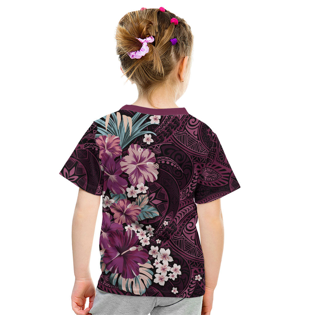 Poni Mama Hawai'i Hibiscus Kid T Shirt Polynesian Tribal Tattoo Pattern Floral Elements LT9 - Polynesian Pride
