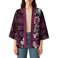 Poni Mama Hawai'i Hibiscus Kimono Polynesian Tribal Tattoo Pattern Floral Elements LT9 - Polynesian Pride