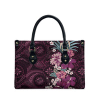 Poni Mama Hawai'i Hibiscus Leather Bag Polynesian Tribal Tattoo Pattern Floral Elements LT9 - Polynesian Pride