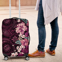 Poni Mama Hawai'i Hibiscus Luggage Cover Polynesian Tribal Tattoo Pattern Floral Elements LT9 Pink - Polynesian Pride