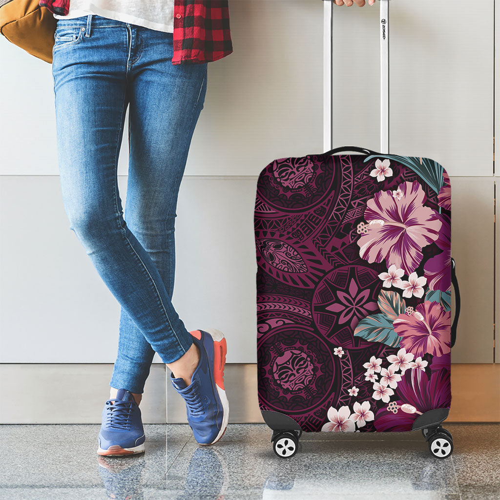 Poni Mama Hawai'i Hibiscus Luggage Cover Polynesian Tribal Tattoo Pattern Floral Elements LT9 - Polynesian Pride