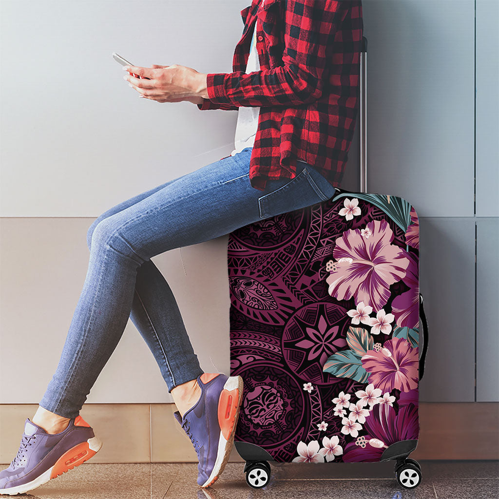 Poni Mama Hawai'i Hibiscus Luggage Cover Polynesian Tribal Tattoo Pattern Floral Elements LT9 - Polynesian Pride
