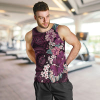 Poni Mama Hawai'i Hibiscus Men Tank Top Polynesian Tribal Tattoo Pattern Floral Elements LT9 Pink - Polynesian Pride