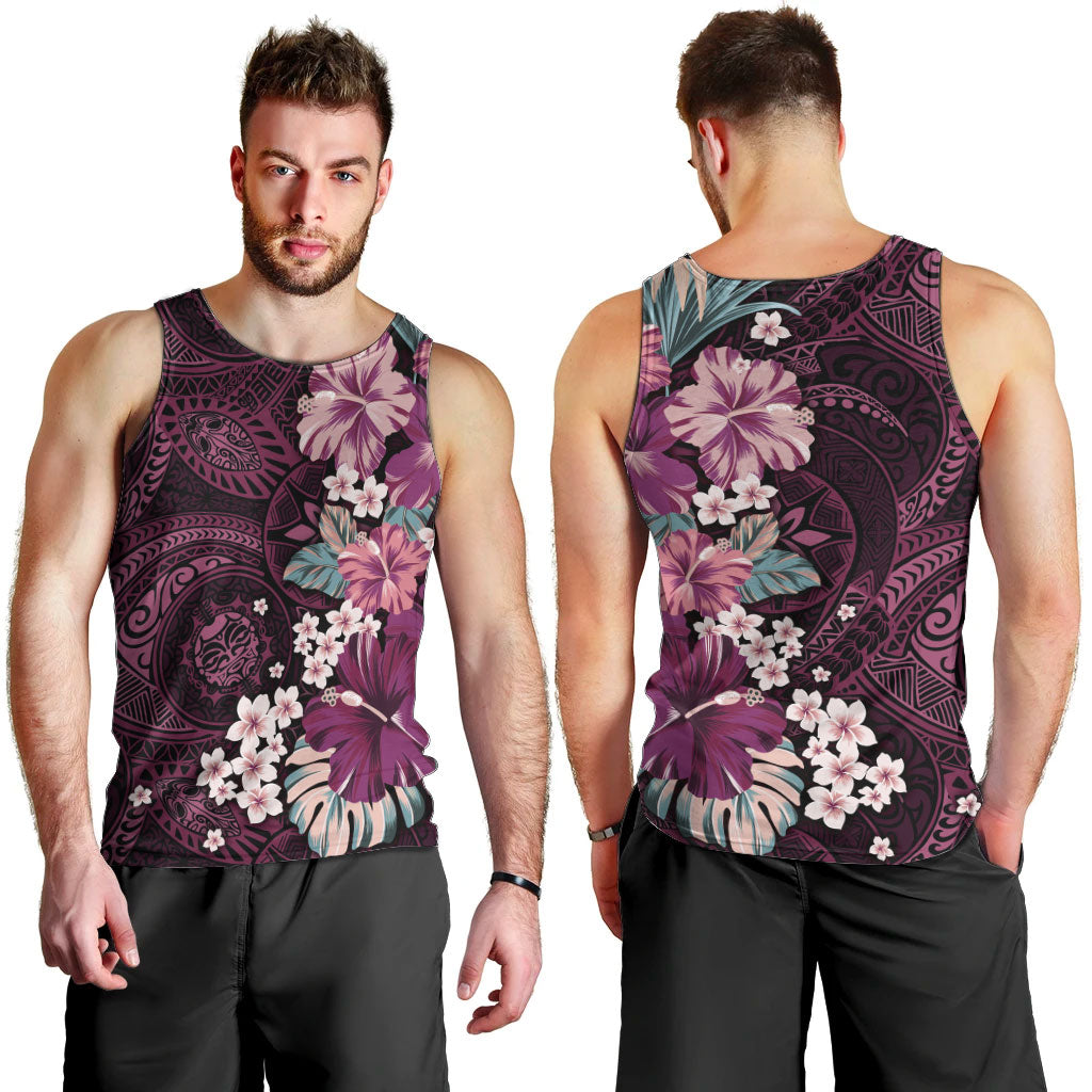 Poni Mama Hawai'i Hibiscus Men Tank Top Polynesian Tribal Tattoo Pattern Floral Elements LT9 - Polynesian Pride