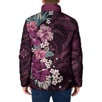 Poni Mama Hawai'i Hibiscus Padded Jacket Polynesian Tribal Tattoo Pattern Floral Elements LT9 - Polynesian Pride