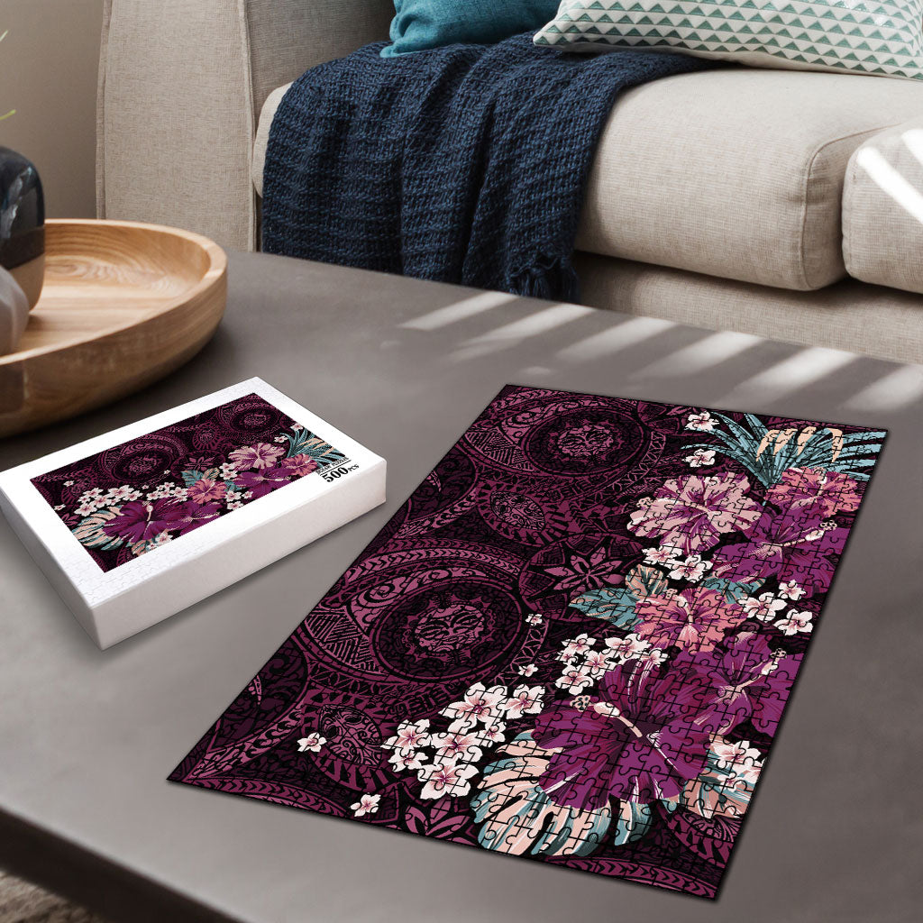 Poni Mama Hawai'i Hibiscus Puzzle Polynesian Tribal Tattoo Pattern Floral Elements LT9 - Polynesian Pride