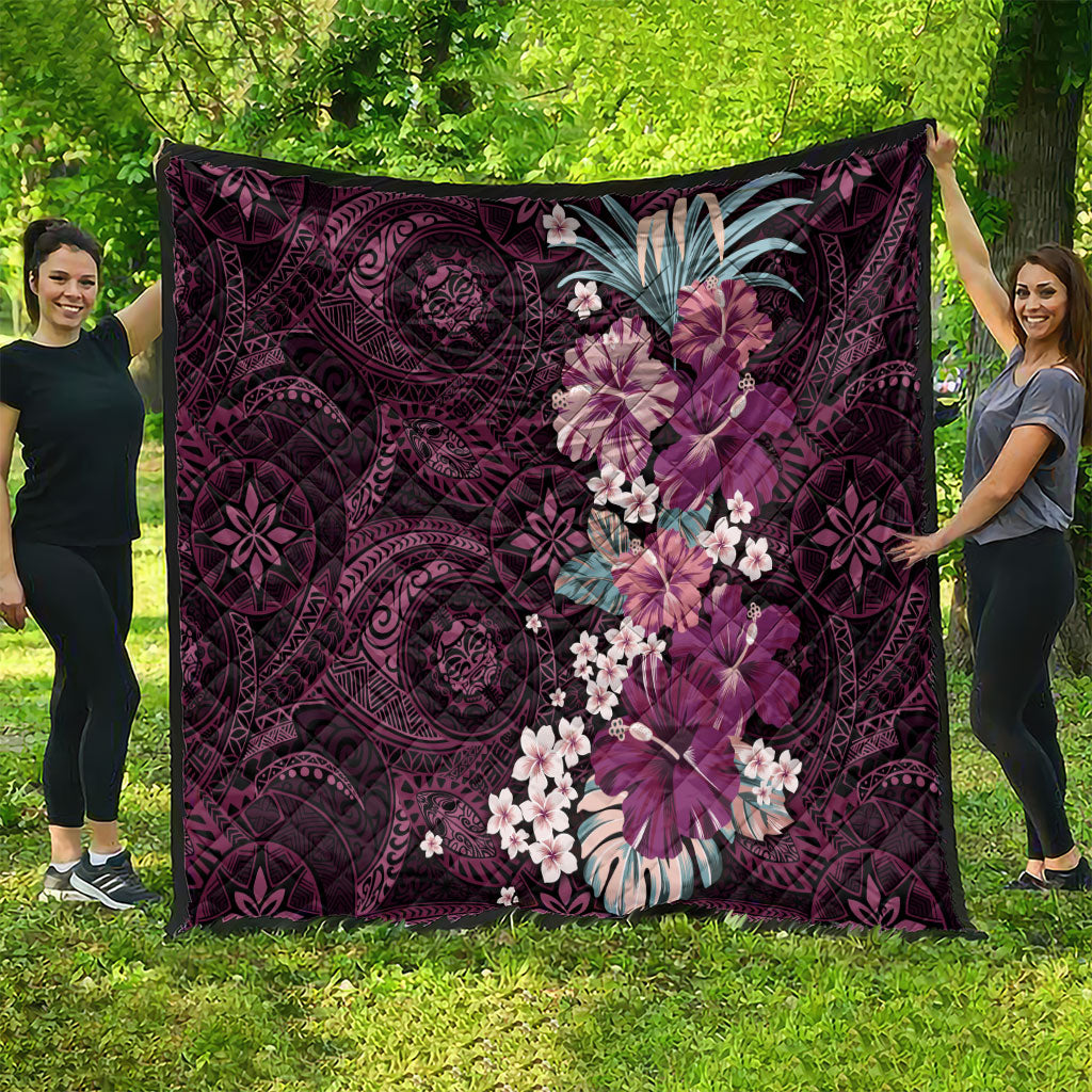 Poni Mama Hawai'i Hibiscus Quilt Polynesian Tribal Tattoo Pattern Floral Elements LT9 - Polynesian Pride