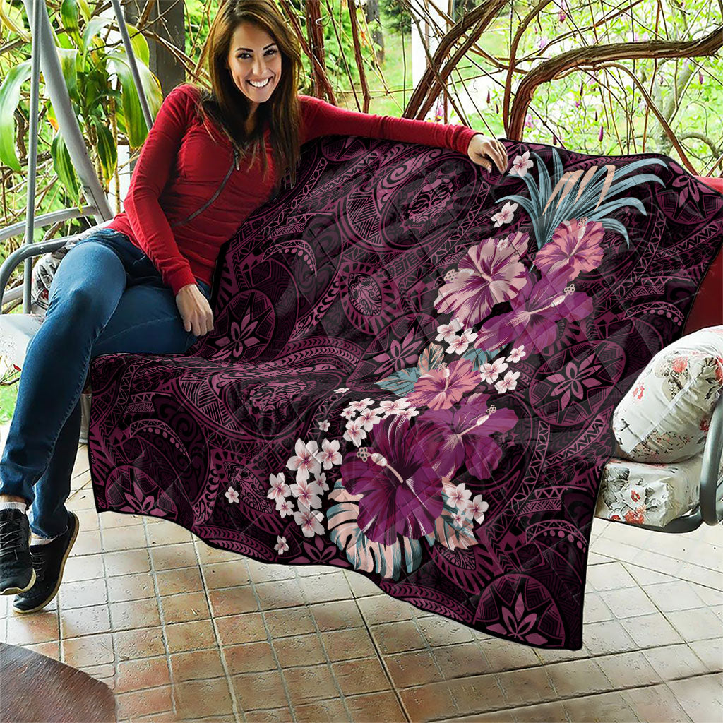 Poni Mama Hawai'i Hibiscus Quilt Polynesian Tribal Tattoo Pattern Floral Elements LT9 - Polynesian Pride