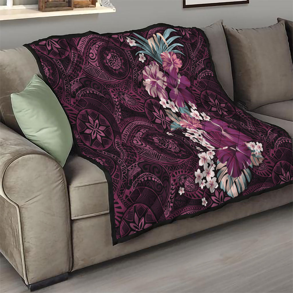 Poni Mama Hawai'i Hibiscus Quilt Polynesian Tribal Tattoo Pattern Floral Elements LT9 - Polynesian Pride