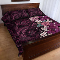 Poni Mama Hawai'i Hibiscus Quilt Bed Set Polynesian Tribal Tattoo Pattern Floral Elements LT9 - Polynesian Pride