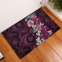 Poni Mama Hawai'i Hibiscus Rubber Doormat Polynesian Tribal Tattoo Pattern Floral Elements LT9 - Polynesian Pride