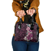 Poni Mama Hawai'i Hibiscus Shoulder Handbag Polynesian Tribal Tattoo Pattern Floral Elements LT9 One Size Pink - Polynesian Pride