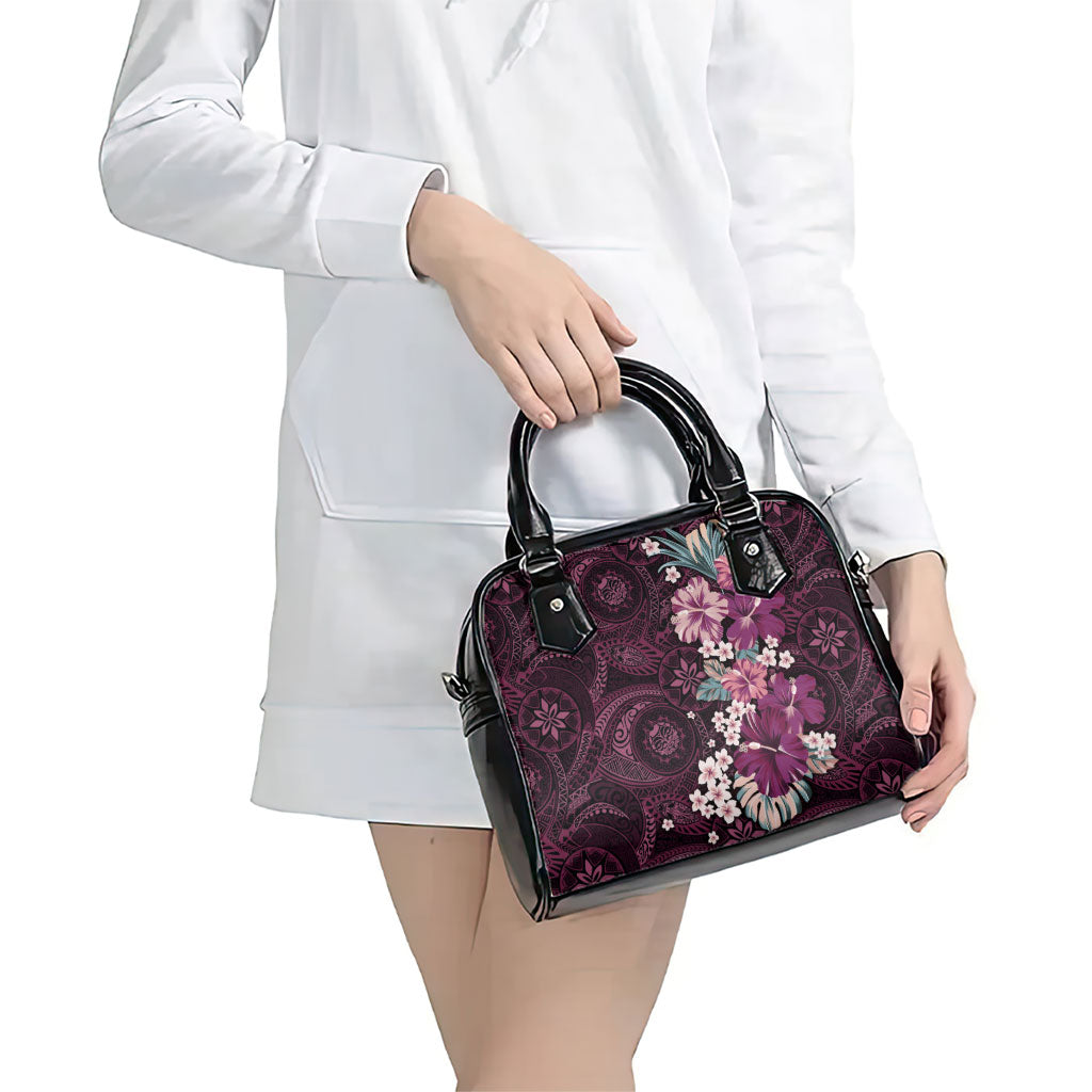 Poni Mama Hawai'i Hibiscus Shoulder Handbag Polynesian Tribal Tattoo Pattern Floral Elements LT9 - Polynesian Pride
