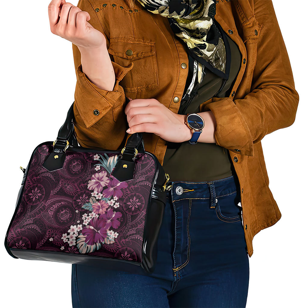 Poni Mama Hawai'i Hibiscus Shoulder Handbag Polynesian Tribal Tattoo Pattern Floral Elements LT9 - Polynesian Pride