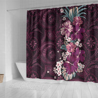 Poni Mama Hawai'i Hibiscus Shower Curtain Polynesian Tribal Tattoo Pattern Floral Elements LT9 - Polynesian Pride