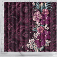 Poni Mama Hawai'i Hibiscus Shower Curtain Polynesian Tribal Tattoo Pattern Floral Elements LT9 - Polynesian Pride