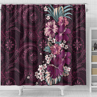 Poni Mama Hawai'i Hibiscus Shower Curtain Polynesian Tribal Tattoo Pattern Floral Elements LT9 - Polynesian Pride