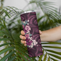 Poni Mama Hawai'i Hibiscus Skinny Tumbler Polynesian Tribal Tattoo Pattern Floral Elements LT9 - Polynesian Pride