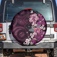 Poni Mama Hawai'i Hibiscus Spare Tire Cover Polynesian Tribal Tattoo Pattern Floral Elements LT9 Pink - Polynesian Pride