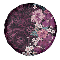 Poni Mama Hawai'i Hibiscus Spare Tire Cover Polynesian Tribal Tattoo Pattern Floral Elements LT9 - Polynesian Pride