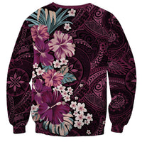 Poni Mama Hawai'i Hibiscus Sweatshirt Polynesian Tribal Tattoo Pattern Floral Elements LT9 - Polynesian Pride